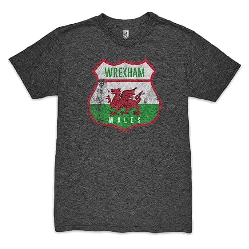 Wrexham Shield Premium Vintage Tri Blend T-Shirt - Black - Image 1