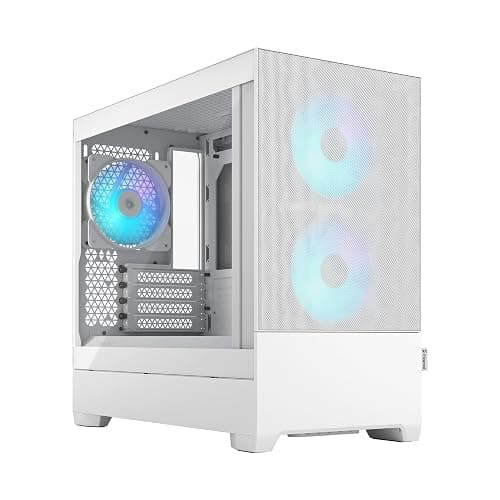 Fractal Design Pop Mini Air RGB White Core - Tempered Glass Clear Tint - Honeycomb Mesh Front – TG side panel - Three 120 mm Aspect 12 RGB fans included – mATX High Airflow PC Gaming Case - Pop Mini Air RGB White Core - TG Clear Tint - Mini - Air - Image 1