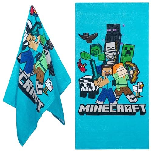 Minecraft Beach Towel Kids Teenagers Quick Dry Towel for Pool Beach Bath Swimming Trips Travel Essentials Vacation 55x27” - Image 1