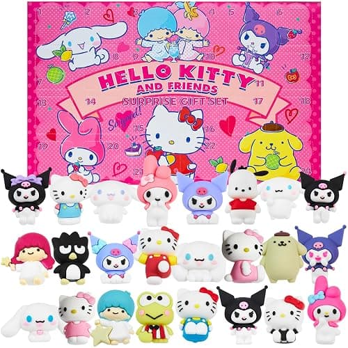 Hello Kitty and Friends Surprise Figurines Box with 24 Pcs 3D Collectible Character Figurines, Sanrio Kuromi Cinnamoroll My Melody, Gifts for Girls (Multi 24 Pcs) - Image 1