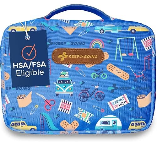 KeepGoing Large Home First Aid Kit for Kids – 270 Pc. for Car, Home, Dorm, & Boat with Latex-Free Bandages – 10 x 7 x 3.5 in. Travel First Aid Kit (Signature) - Image 1