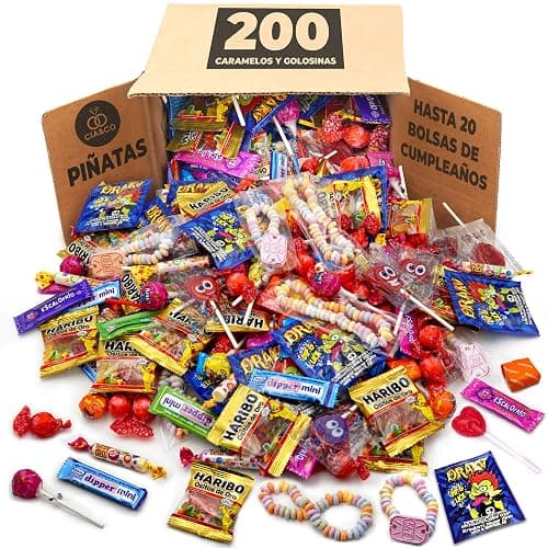 Mega Pack 200 Bonbons, Confiseries et Candy Cia&Co · Pour Piñatas, Fêtes d'Enfants, Noël, Halloween · Jusqu'à 20 Sacs d'Anniversaire · Chaque Pièce Emballée Individuellement - Image 1