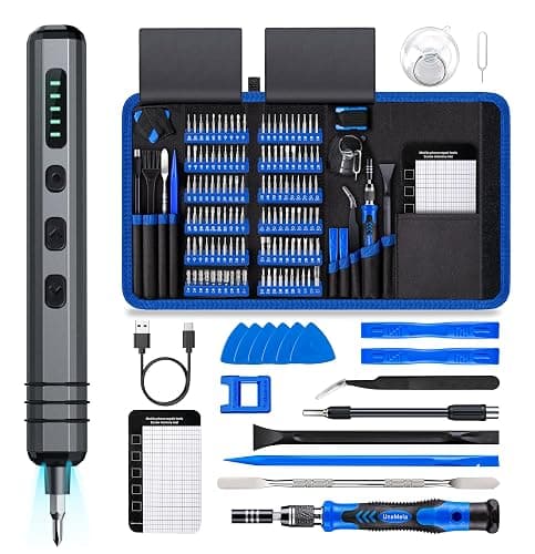 Mini Electric Screwdriver Set 140-IN-1: UnaMela Small Electric Screwdriver Cordless - 120 Precision Bits, 5 Torque Settings, LED Light, Magnetic Power Screwdriver Repair Tool Kit for PC RC Electronics - Image 1