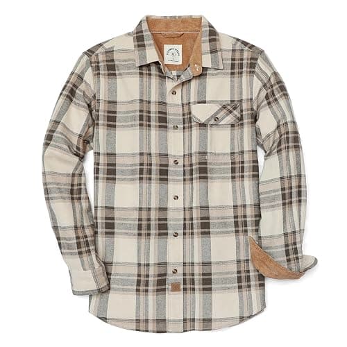 Dubinik® Mens Flannel Shirts Long Sleeve Flannel Shirt for Men Casual Button Down Brushed 100% Cotton Shirt - Image 1