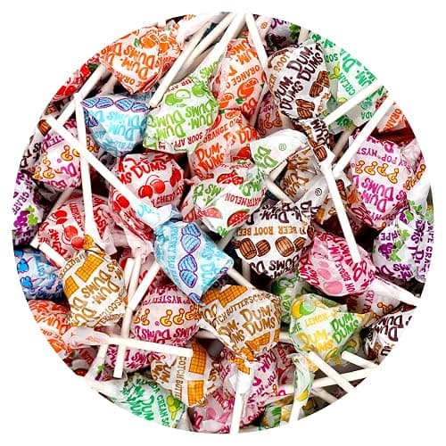 DUM DUMS Original Mix Lollipops, 1 lb Bag (60 Pieces Approx.), Gluten Free Hard Candy, Assorted Flavors, Individually Wrapped Lollipops, The Hampton Popcorn & Candy Company - Image 1