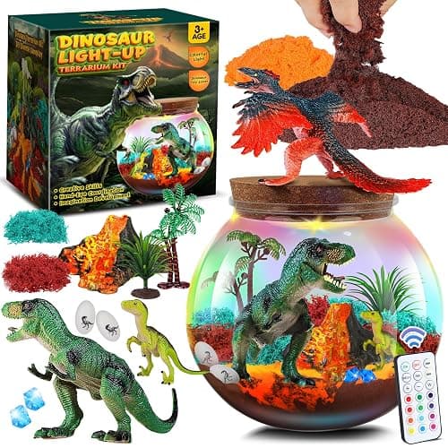 Ronstone Dinosaur Toys for Boys Girls - Terrarium Kit & Birthday Gifts Toys for 4 5 6 7 8-12 Year Old Kids - DIY Dinosaur Volcano Kit for Kid Boys Girls - Educational Science Craft Kits for Kids - Big Dinosaur kit - Image 1