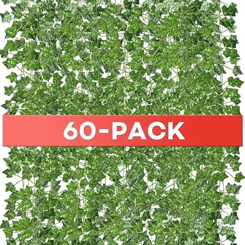 Alotiki Fake Vines, 60 Pack 420 Feet Artificial Ivy Garland Vines for Bedroom Decor, Hanging Vines for Party Wedding Christmas Decoration,Fake Leaves for Outdoor Patio Garden - Image 1