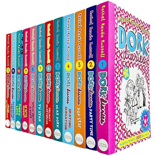 Dork Diaries By Rachel Renee Russell 12 Books Collection Set (Puppy Love, Holiday Heartbreak, TV Star, Pop Star, OMG, Skating Sensation, Party Time, How To Dork Your Diary, Drama Queen, Dear Dork, Once Upon a Dork, Dork Diaries) - Image 1