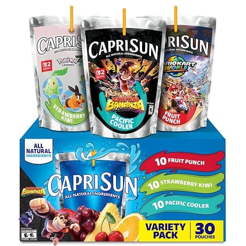 Capri Sun Fruit Punch, Strawberry Kiwi and Pacific Cooler Flavored Juice Drink Blend Variety Pack, 30 ct Box, 6 fl oz Pouches - Image 1