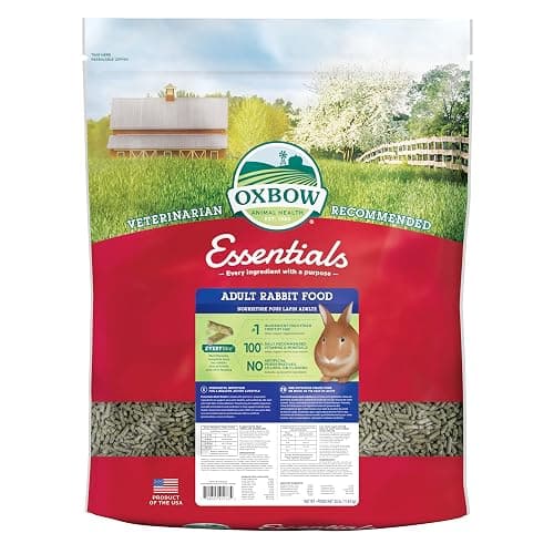 Oxbow Essentials Rabbit Food, Adult, Made with Oxbow Timothy Hay for Rabbit, Pet Pellets with Vitamins & Minerals, Small Animal Pet Products, Bunny Food, Made in USA, High Fiber, 25 lb. bulk bag - Image 1