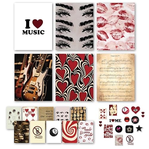 97 Decor Downtown Girl Room Decor - Y2K Room Decor Aesthetic 2000s, Mini Downtown Girl Posters for Room Aesthetic, Small Red Coquette Wall Decor Y2k Wall Art Prints for Teen Girls (8x10 Unframed) - Image 1