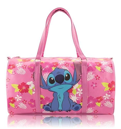 Disney Stitch Mini Duffle Bag for Girls | Small Travel Bag with Hawaiian Print | Lightweight Disney Overnight Bag with Adjustable Strap | Ages 3+ - Image 1