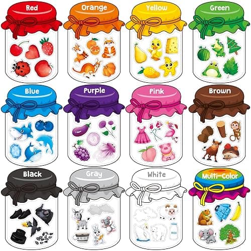 12 Pieces Magnetic Color Sorting Toys, 60 Color Magnets Educational Refrigerator Whiteboard for Baby Toddlers Kids Magnets - Image 1