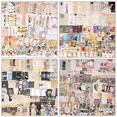 Draupnir 800pcs Vintage Junk Journal Supplies,Scrapbook Supplies Scrapbooking Paper and Stickers Ephemera for Art Aesthetic Journaling Kit Collage - Image 1