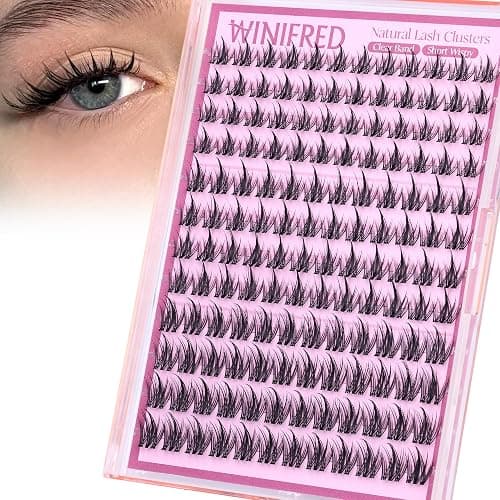 Winifred Fairy Lash Clusters Wispy Eyelash Clusters 10-14mm Cluster Eyelash Extensions Natural Invisible Clear Band Lashes Clusters Spiky Anime Lash Extension Natural Look Manga Individual Lashes - Image 1