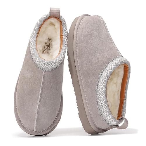 Project Cloud 100% Genuine Leather Womens Slippers with Genuine Australian Shearling Fur Lining Slippers for Women - Non-Slip EVA with Memory Foam Fuzzy Slippers Women Footwear (Nerita) - Image 1