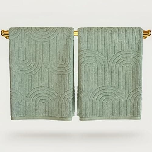 KIBAGA Decorative Hand Towels for Your Bathroom Or Kitchen – Luxurious Set of 2 Soft Boho Cotton Towels are Absorbent, Lightweight & Dry Quickly - Perfect to Elevate Any Bath Decoration at Home - Image 1