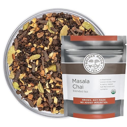 Golden Moon Tea, MASALA CHAI TEA, 181 Servings, Authentic Original Organic Recipe | Organic spiced chai – whole cardamom, cinnamon & ginger. No artificial flavors. 181 servings, 1lb bulk. - Image 1