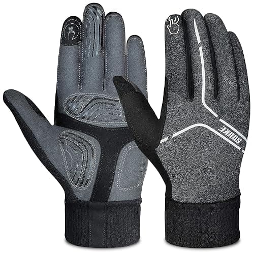 Souke Sports Winter Cycling Gloves Men Women, Touch Screen Padded Bike Glove Water Resistant Windproof Warm Anti-Slip for Running, Biking, Workout - Image 1
