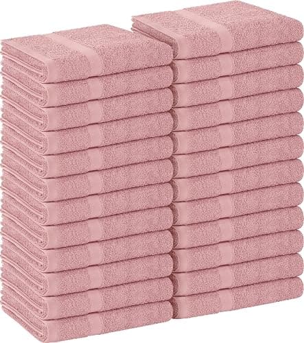 Utopia Towels, Salon Towel, Pack of 24, Not Bleach Proof, 16 by 27 Inches, Highly Absorbent Cotton Towels for Hand, Gym, Beauty, Spa, and Home Hair Care, Dusty Pink - Image 1