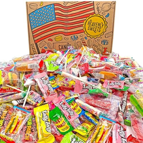 Heavenly Sweets | American Sweets Gift Box | 120+ Piece USA Party Sweets Candy Kids Adults | Pinata Birthday Anniversary Fathers Day Independence Day 4th July Hamper | Mixed Assortment - Image 1