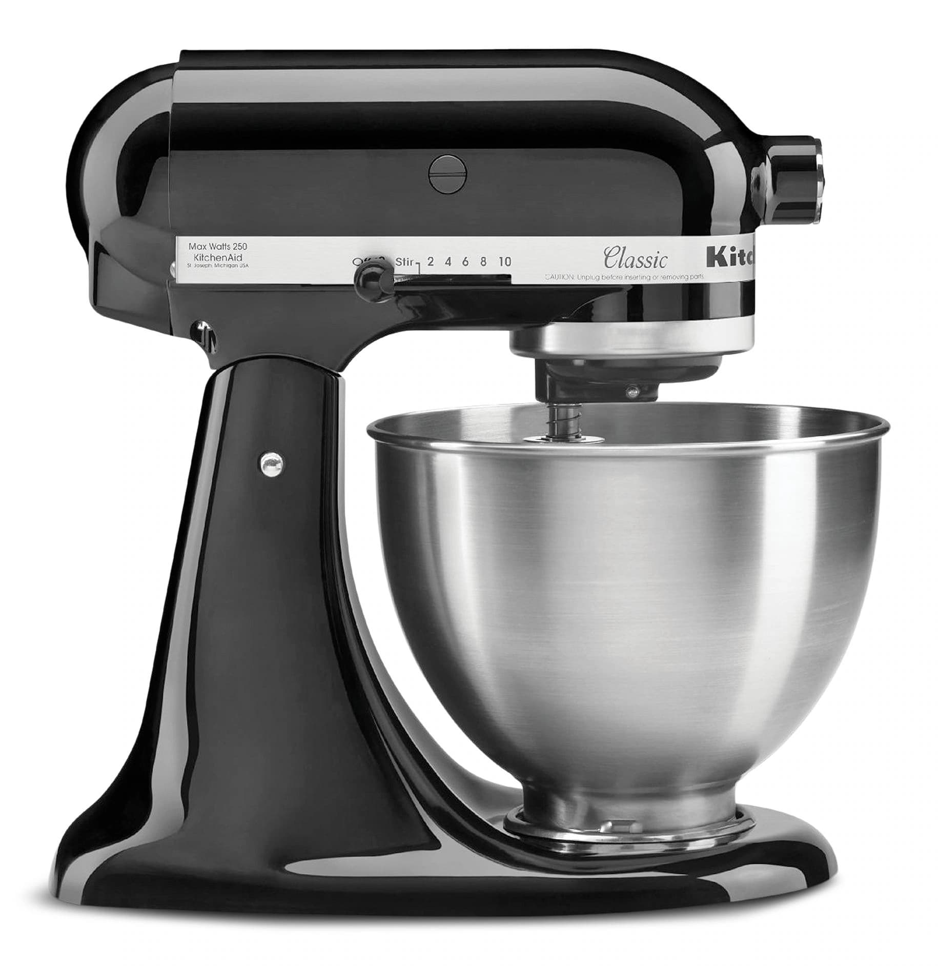 Batteur sur socle à tête inclinable KitchenAid, série Classic, 4,5 pintes, noir onyx - Image 1