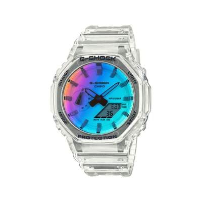 Montre G-SHOCK Série ga-2101 homme cadran bleu bracelet resine blanc | MATY - Image 1
