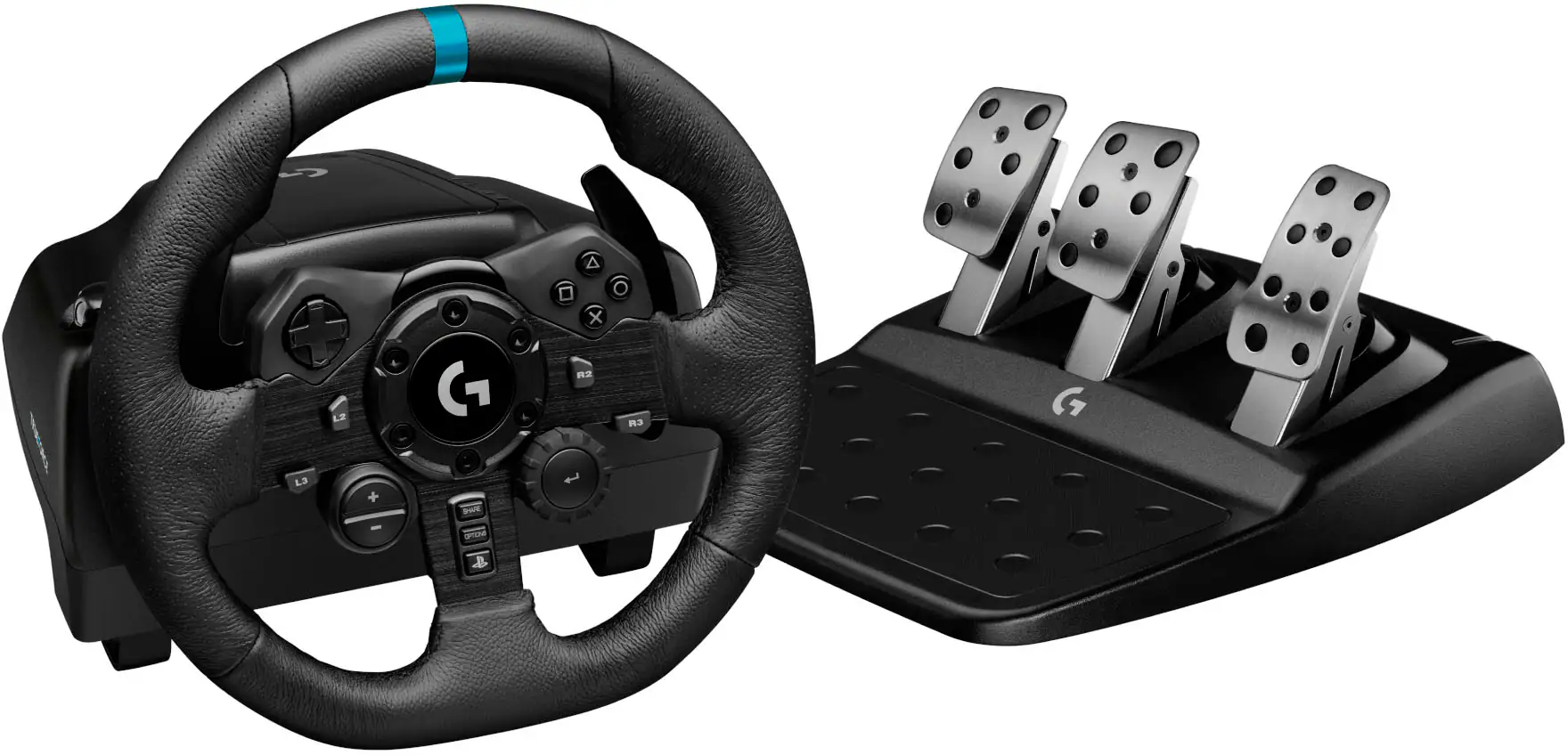 Logitech - G923 Racing Wheel and Pedals for PS5, PS4 and PC - Black - Image 1