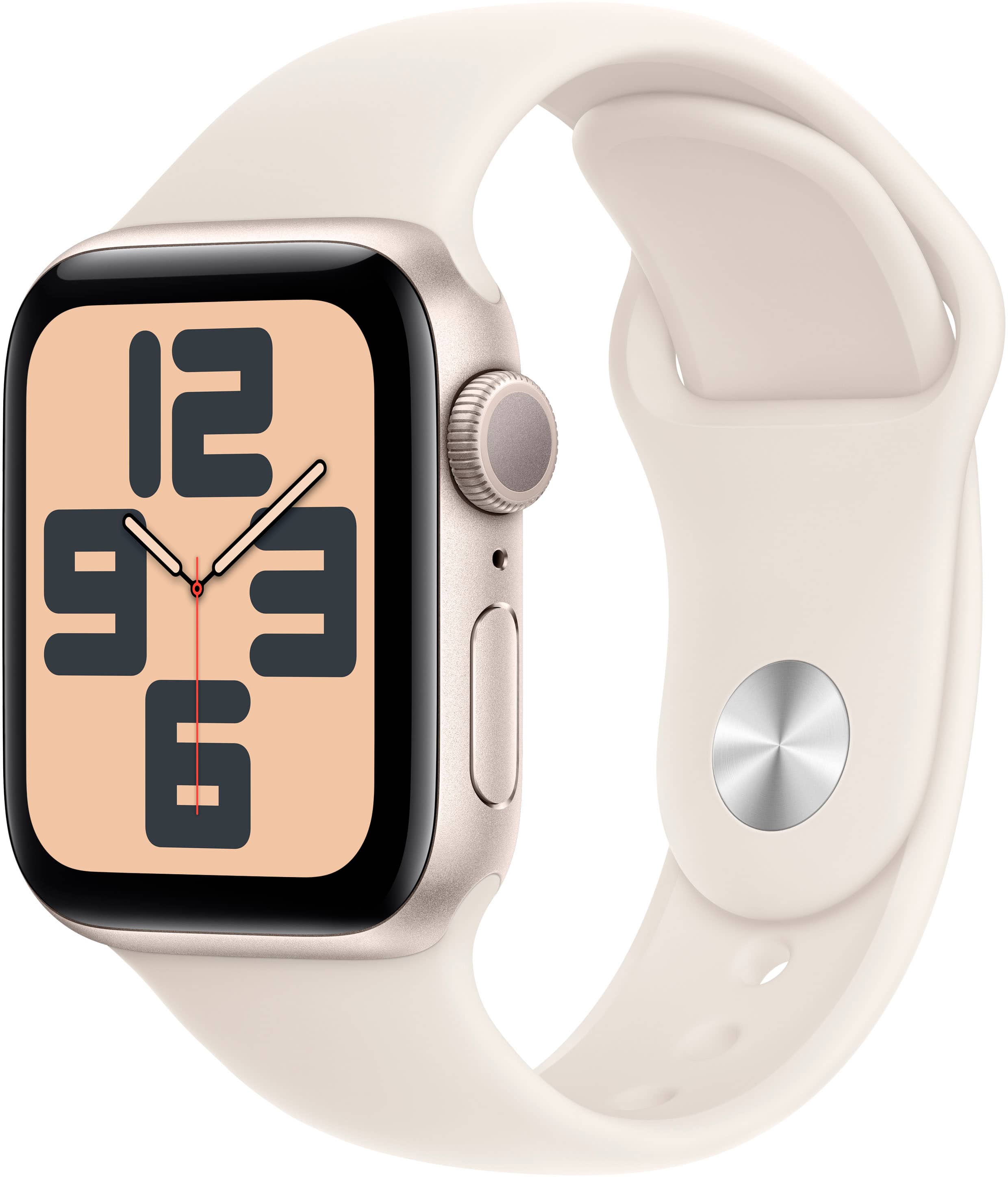 Apple Watch SE 2nd Generation (GPS) 40mm Aluminum Case with Starlight Sport Band - M/L - Starlight - (2024) - Image 1