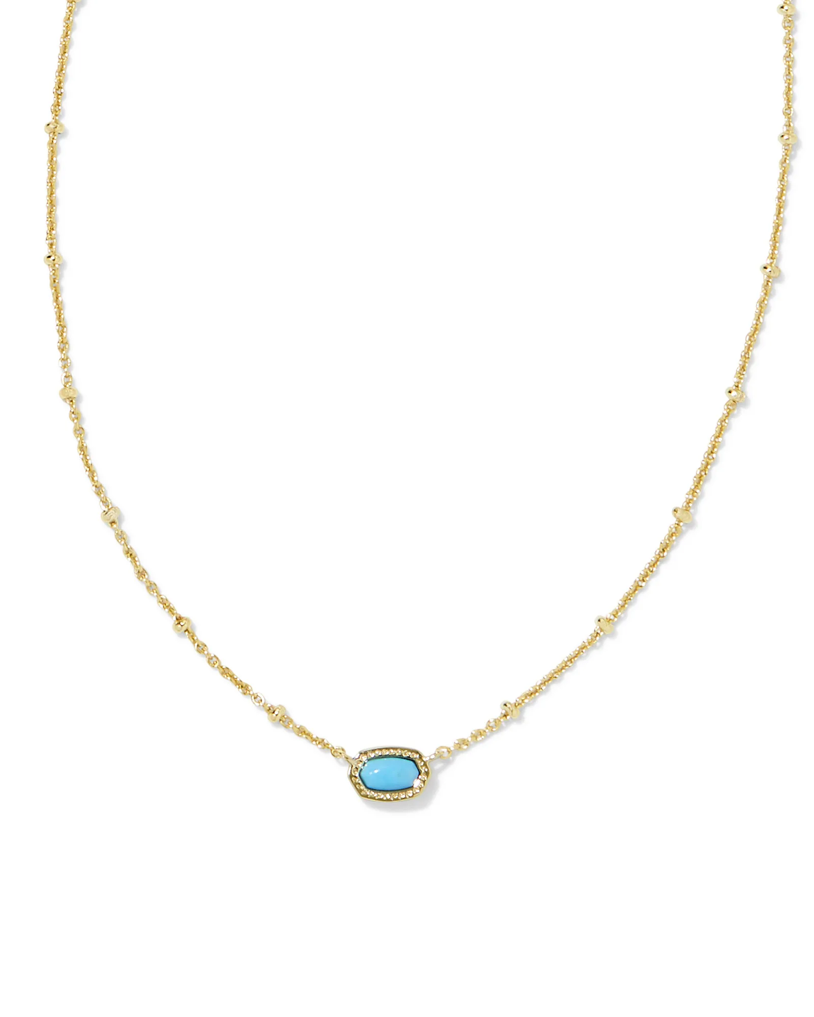 Mini Elisa Gold Satellite Short Pendant Necklace in Turquoise Magnesite - Image 1