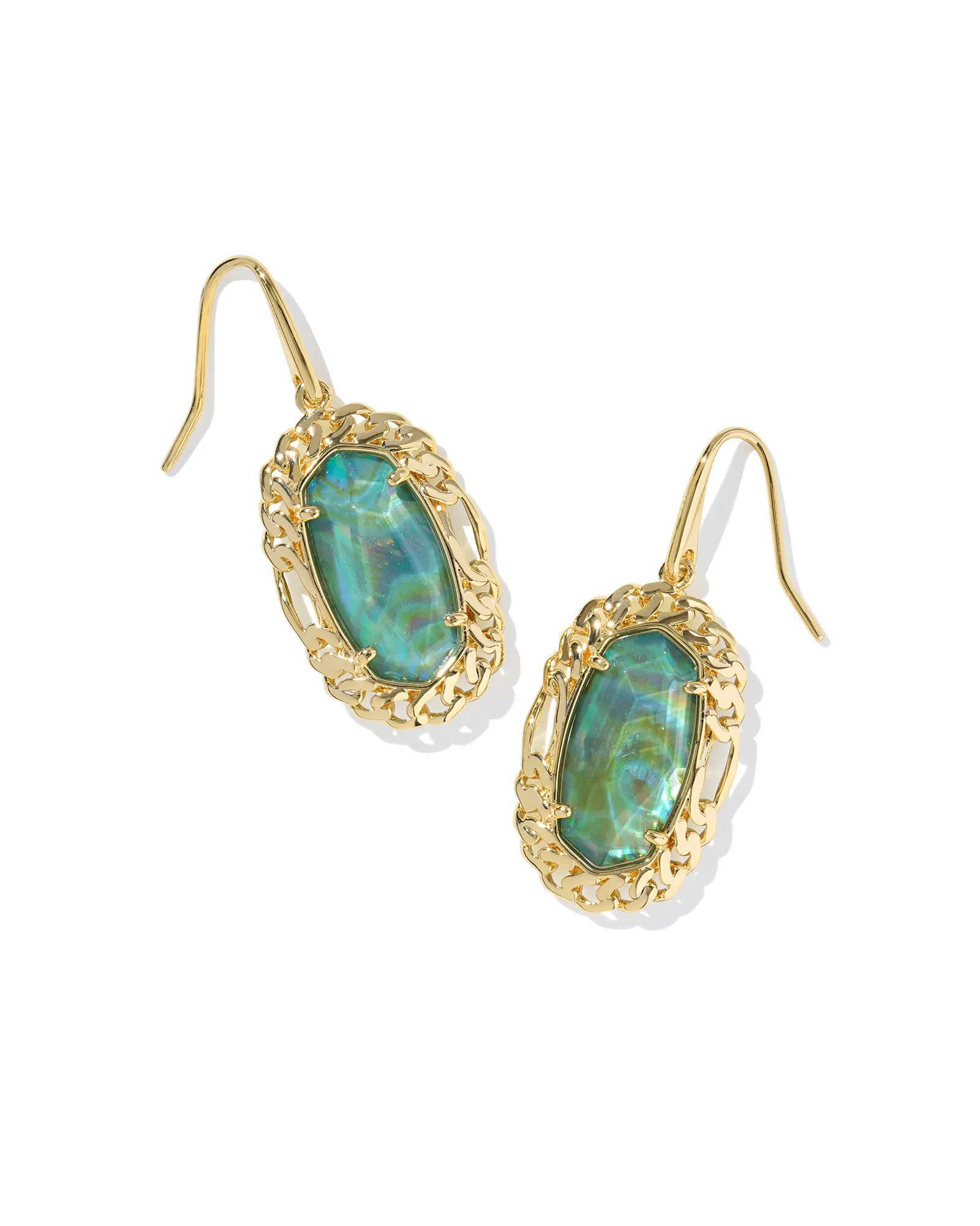 Dani Gold Figaro Frame Drop Earrings - Image 1