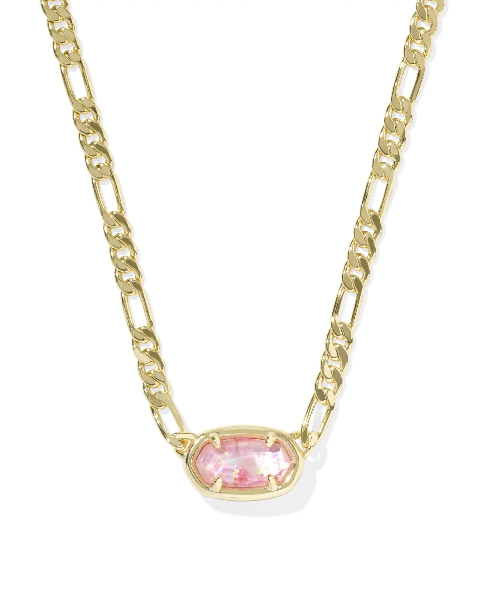 Elisa Gold Figaro Chain Short Pendant Necklace - Image 1
