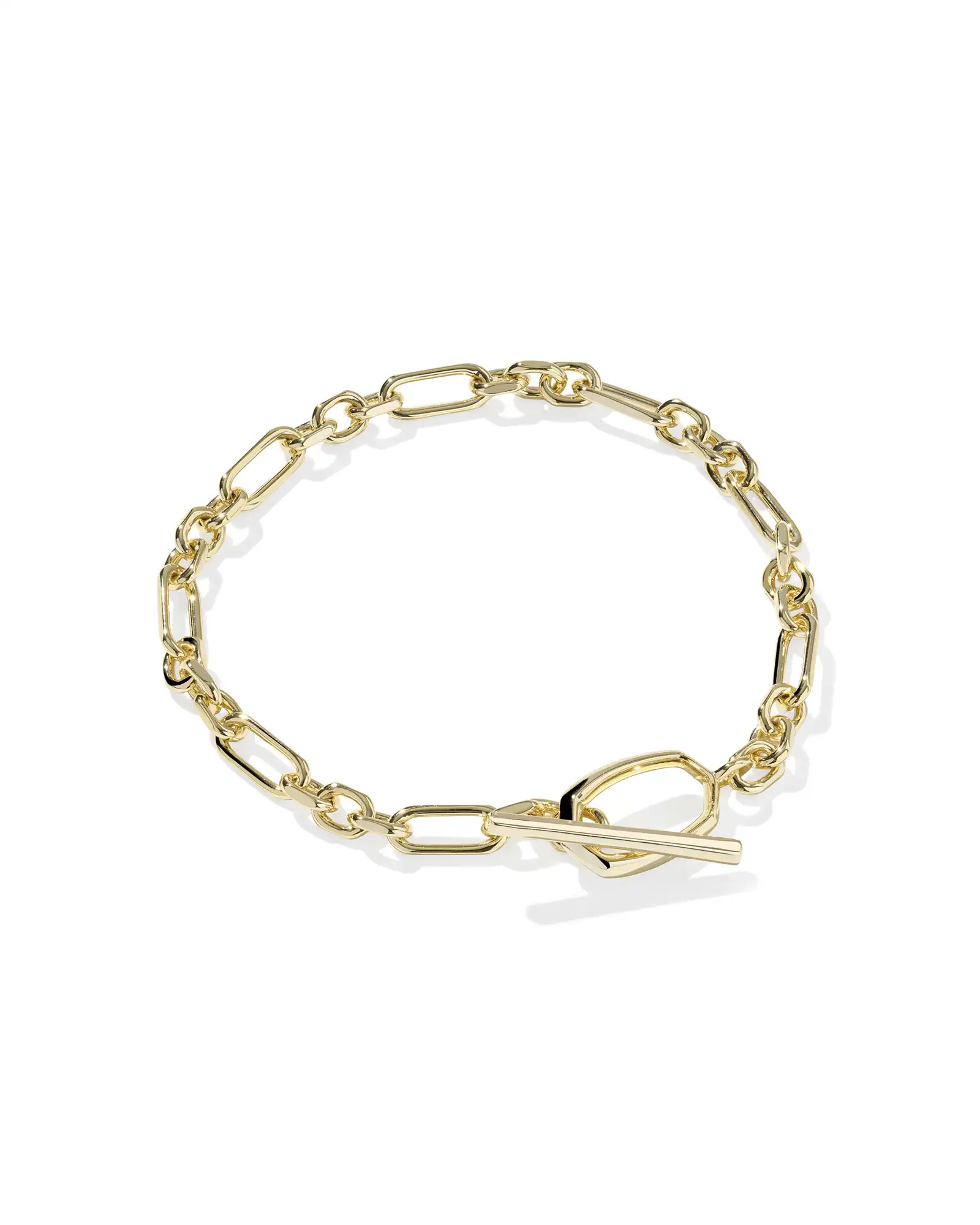 Sylvia Gold Metal Link and Chain Bracelet - Image 1