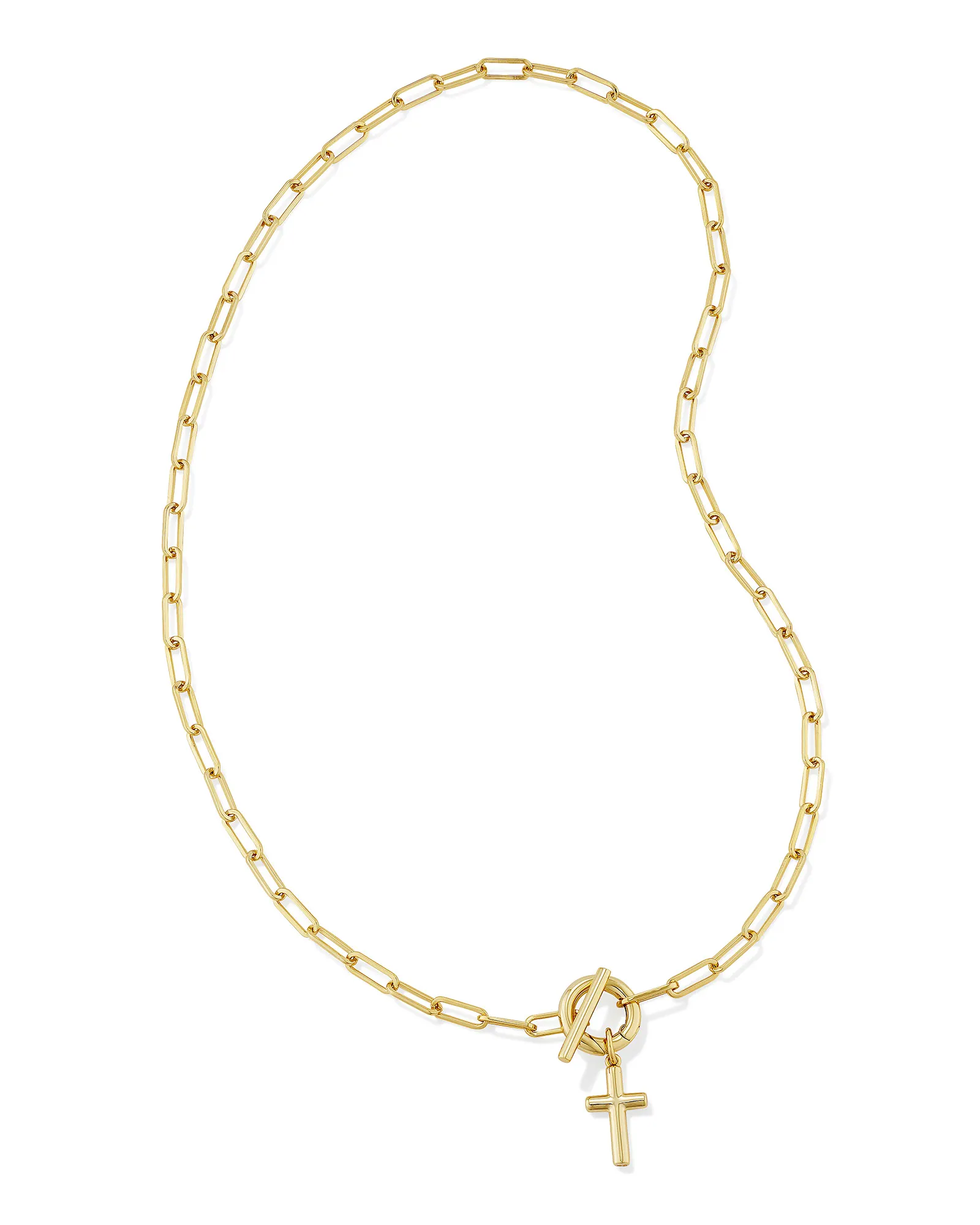 Cross Gold Link and Chain Necklace - Image 1