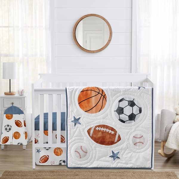 Watercolor Sports Crib Bedding