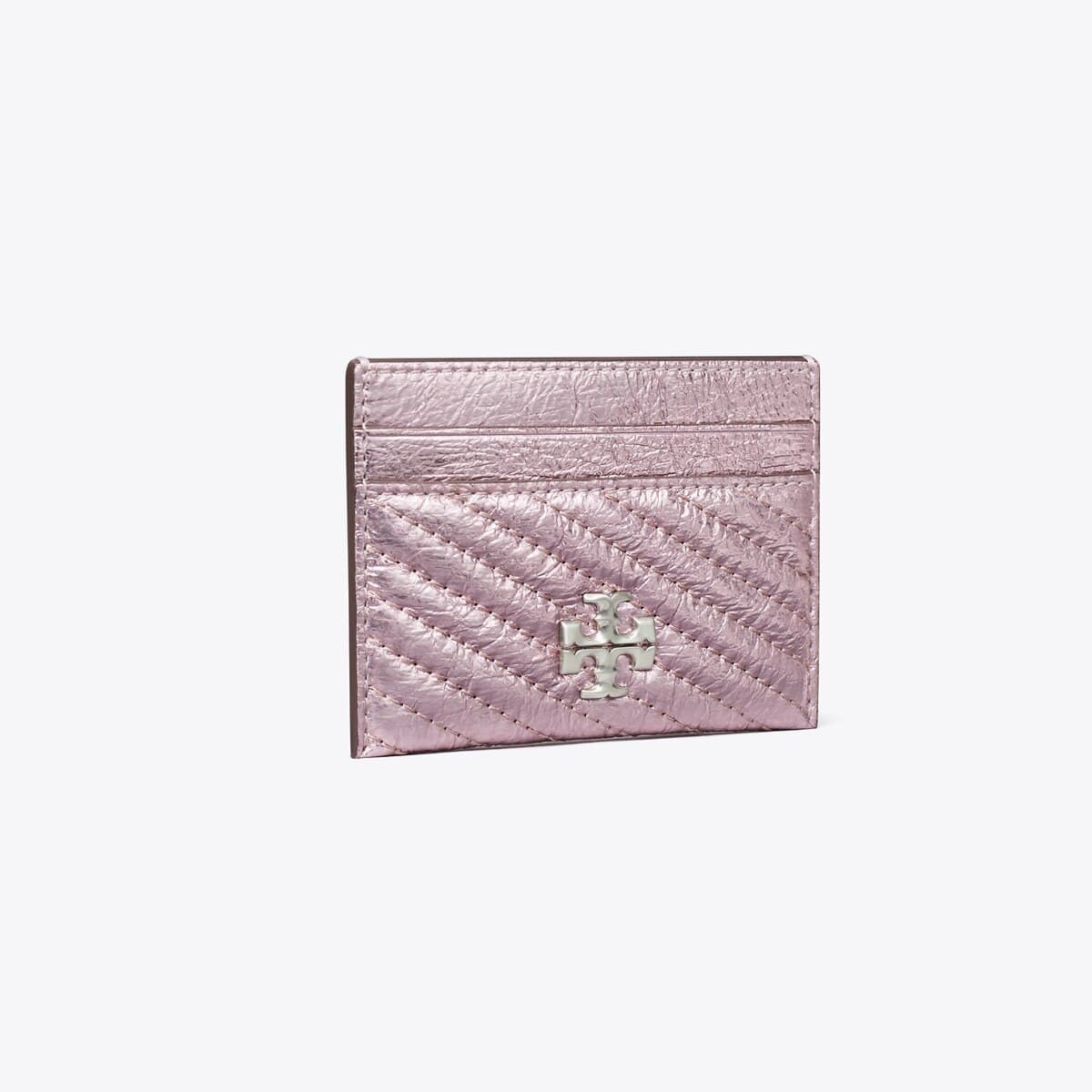 Kira Moto Quilt Metallic Card Case in metallic, size OS - Image 1