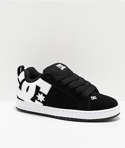 DC Court Graffik Black & White Skate Shoes - Image 1