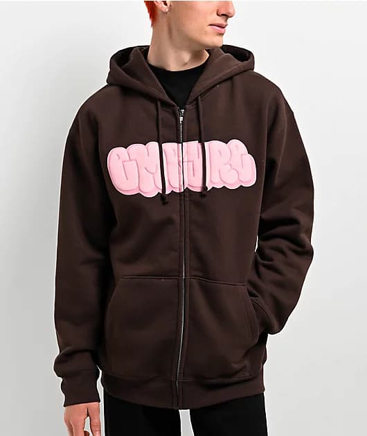 Empyre Yolked Brown Zip Hoodie - Image 1