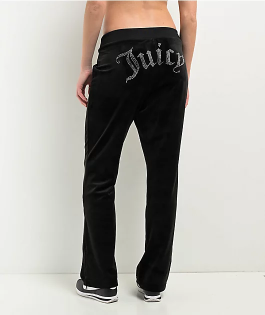 Juicy Couture Bling Licorice Velour Track Pants - Image 1