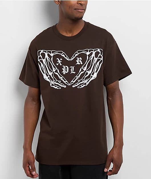XPLR Hands Brown T-Shirt - Image 1