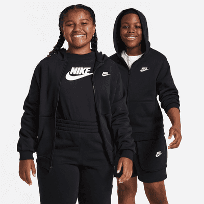 Nike Sportswear Club Fleece Big Kids' Full-Zip Hoodie (Extended Size) - Image 1