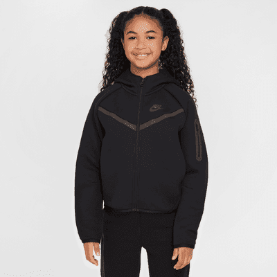 Nike Sportswear Tech Fleece Girls' Full-Zip Hoodie - Image 1