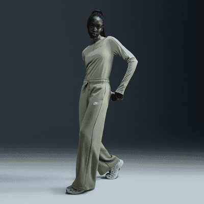 Nike Sportswear Club Fleece Women's Mid-Rise Wide-Leg Sweatpants - Image 1