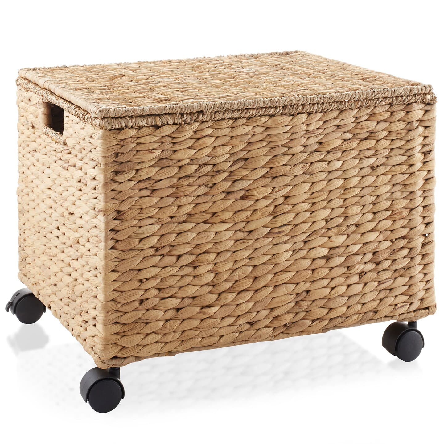Casafield Rolling Filing Cabinet - Water Hyacinth File Organizer with Lid and Locking Wheels, Home Office Storage for Hanging Folders - Image 1