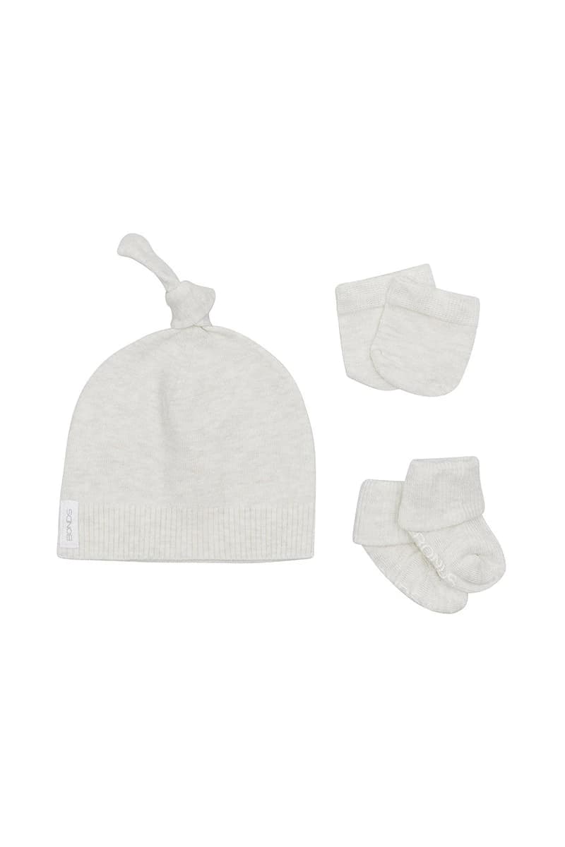 Baby Bamboo Beanie Set / Snowy Marle / 0-3 months - Image 1