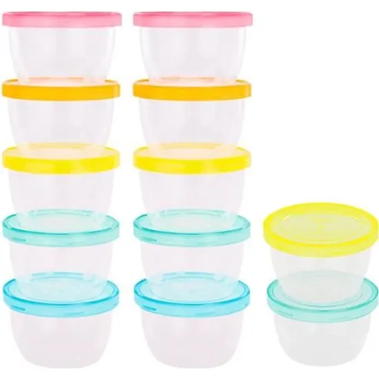 Badabulle Lot de 12 badabowls - Boîtes de conservation gradués 250ml - Surface réinscriptible - Image 1