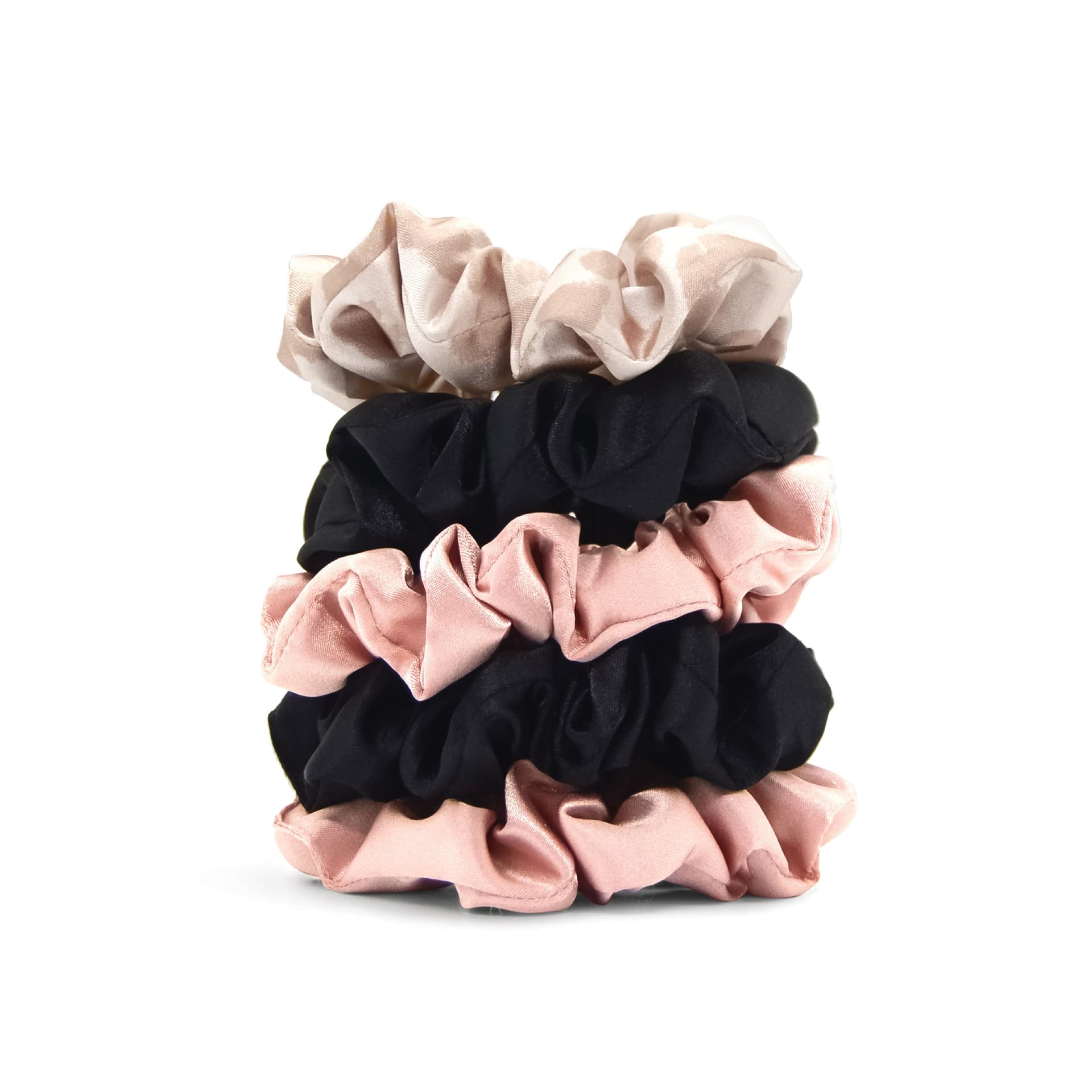 Kitsch Assorted Satin Sleep Scrunchies, Assorted Colors, 5 CT - Image 1