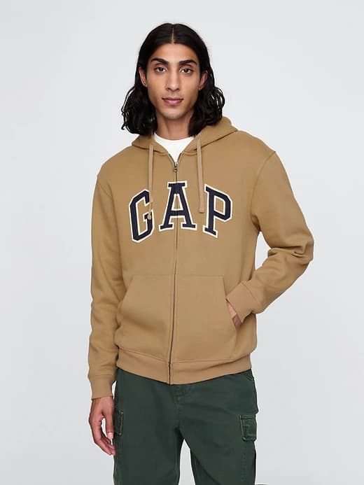 VintageSoft Arch Logo Full-Zip Hoodie - Image 1