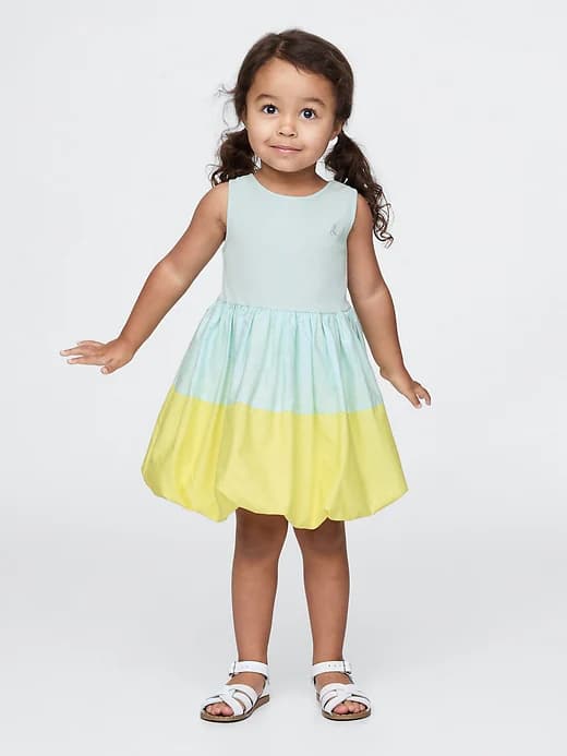 Baby & Toddler Mixed Media Bubble Dress - Image 1