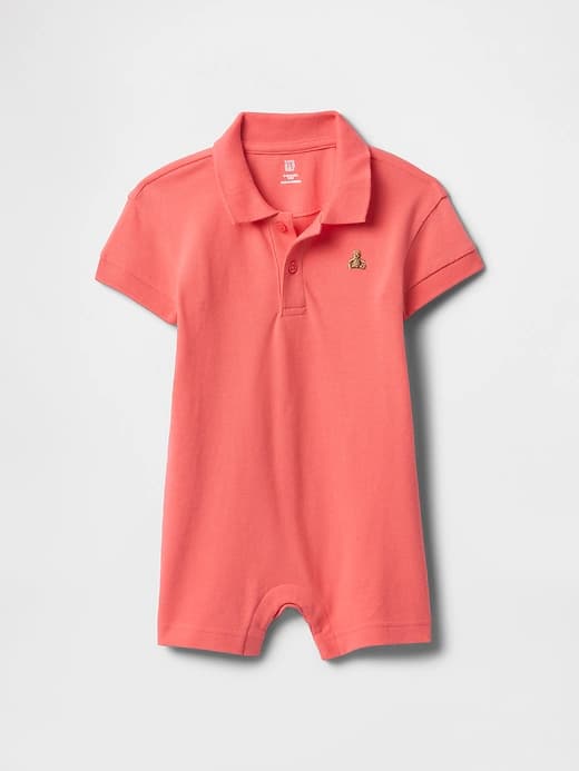 Baby Pique Polo Shorty One-Piece - Image 1